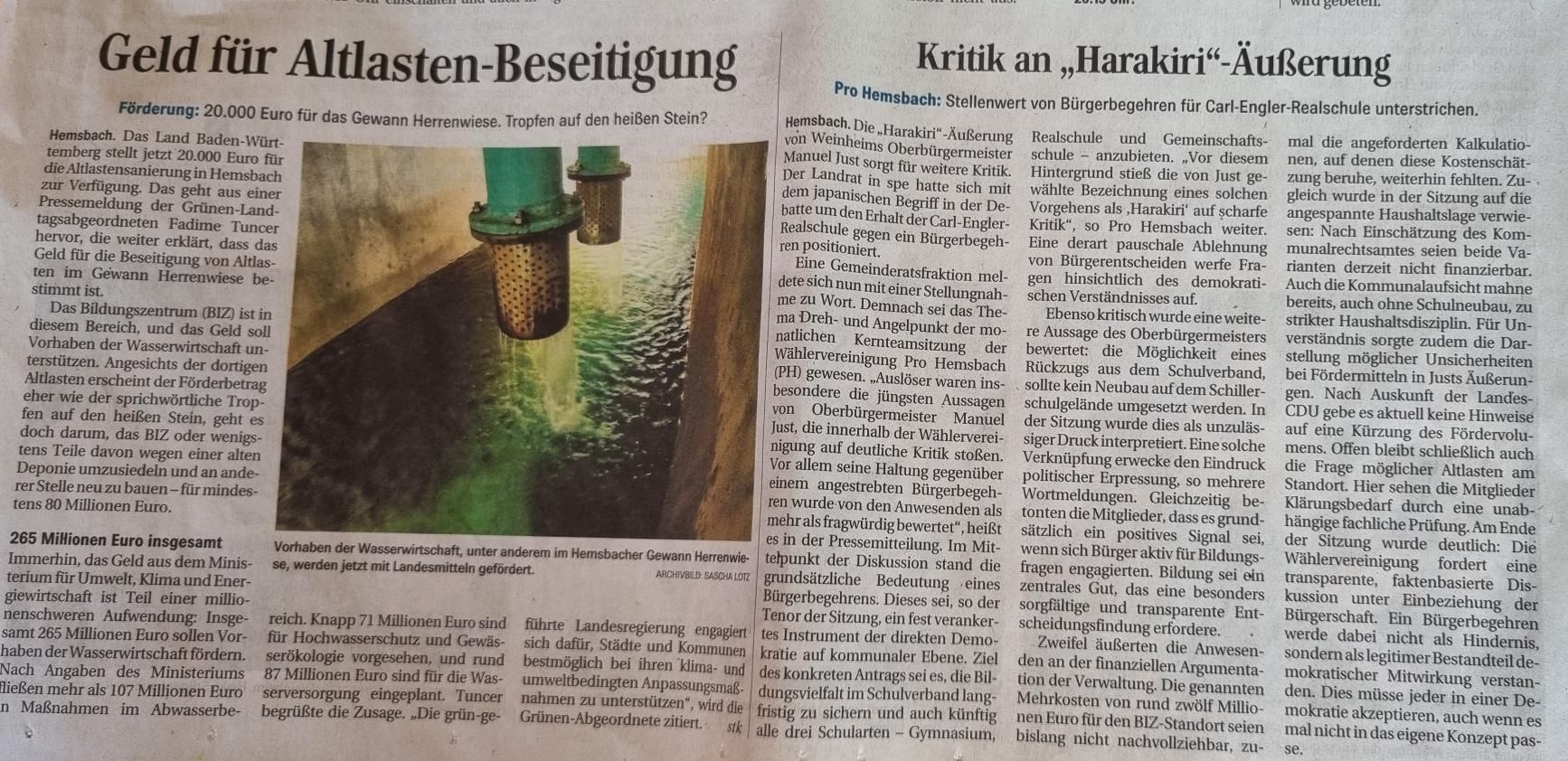 Pro Hemsbach: „Wer Bürgerentscheide als ‚Harakiri‘ abtut, stellt die Demokratie infrage“