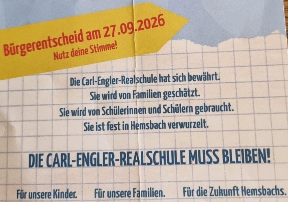 Elternflyer zum Bürgerentscheid am 27. September 2026 - ihre Stimme zählt!